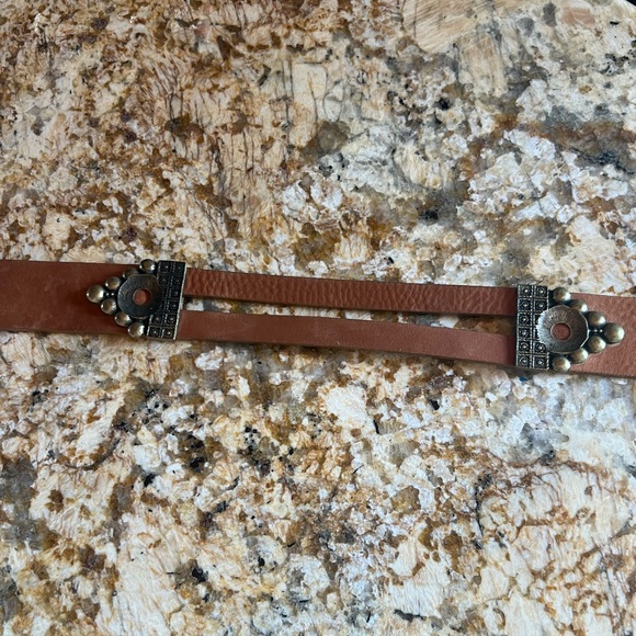 Streets Ahead Tan Leather Belt with Solid Brass Buckle main image 3